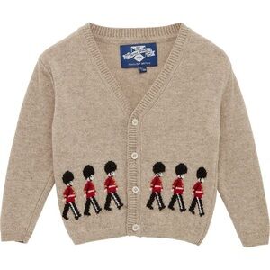 TROTTERS LONDON Little Marching Guardsman Cardigan sweater kids Oatmeal 18-24m